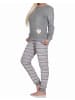 NORMANN Frottee Schlafanzug Bündchen - 77704 in grau