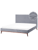 Beliani 2-tlg Doppelbett BAYONNE in Grau/Braun