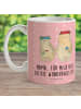 Mr. & Mrs. Panda Kindertasse Bären mit Blumenkranz mit Spruch in Rot Pastell