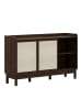 ABRIHOME Retro Sideboard in Braun mit Schiebetüren und 2 Schubladen