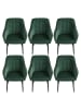 SONGMICS 6er-Set: Esszimmerstuhl in Grün-Schwarz - (B)60 x (H)85 x (T)62.5 cm