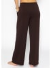SASSYCLASSY Softe weite Jogginghose mit Biese in Braun