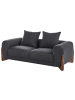 Beliani 2-Sitzer Sofa VINLIDEN in Schwarz/Braun - (W) 180 x (H) 62 x (L) 87 cm