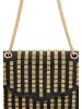 faina Women Flap Bag in Black Gold