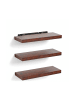 relaxdays 3 x Wandregal in Braun/ Schwarz - (B)40 x (H)4 x (T)23 cm