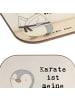 Mr. & Mrs. Panda Glasuntersetzer Pinguin Karate Design mit Spruch in Weiß