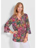 GOLDNER Kurzgröße:  Blusenshirt Bunte Tunika mit floralem Print in bunt / gemustert