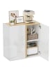HOMCOM Sideboard-80L x 40B x 80H cm-Hochglanzweiß