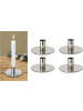 Novaliv 4er-Set Stabkerzenhalter Silber Weihnachtsdekoration Candle Holder 10x in Silber