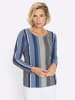 Sieh an! Langarmshirt in jeansblau-eisblau-gestreift