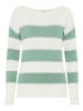 Laura Scott Streifenpullover in weiß mint gestreift