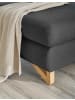 Furn.Design Ecksofa grau Velours, Sofa mit Bettfunktion und Stauraum 284 cm