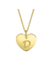 ONE ELEMENT  Herz mit Gravur D Buchstaben Anhänger aus 333 Gelbgold in gold