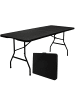 AMANKA Gartentisch für 6 Personen 180 x 74cm Klapptisch in Schwarz