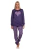 NORMANN Schlafanzug Pyjama langarm Bündchen Sterne - 81623 in lila