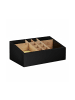 relaxdays Schreibtisch Organizer in Schwarz/ Natur - (B)30 x (H)12 x (T)18 cm