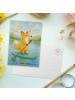 Mr. & Mrs. Panda Postkarte Fuchs Stand Up Paddling Design ohne S... in Weiß