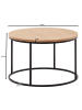KADIMA DESIGN Couchtisch 70x70x45 cm Sofatisch Holz / Metall Wohnzimmertisch Eiche,