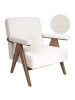 Beliani Sessel EVJE in Weiß/Braun - (W) 65 x (H) 81 x (L) 57 cm