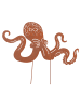 UNUS Gartenstecker Rost Octopus in Braun