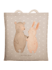 Mr. & Mrs. Panda Tasche Bär und Hase Umarmen ohne Spruch in Grau Pastell