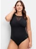 sheego Badeanzug in schwarz
