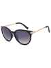 styleBREAKER Cateye Sonnenbrille in Schwarz-Gold / Grau Verlauf