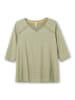 sheego Shirt in hellkhaki gemustert