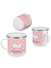Mr. & Mrs. Panda Camping Emaille Tasse Einhorn Sternenhimmel mit... in Rot Pastell