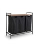 relaxdays Wäschesammler in Braun/ Schwarz - (B)92,5 x (H)72 x (T)33 cm