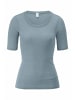 Hessnatur Hessnatur T-Shirt PURE FUNCTION aus Bio-Merinowolle mit Seide in sturmblau