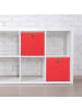 relaxdays 4 x Aufbewahrungsbox in Rot - (B)30 x (H)30 x (T)30 cm