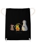 Mr. & Mrs. Panda gym beutel Pinguin Lagerfeuer ohne Spruch in Schwarz