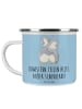 Mr. & Mrs. Panda becher emaille Schwestern Liebe mit Spruch in Blau Pastell