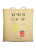 Mr. & Mrs. Panda Shopper Bag Toast Marmelade mit Spruch in Gelb Pastell