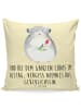 Mr. & Mrs. Panda Dekokissen Chinchilla Blume mit Spruch in Gelb Pastell