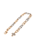 faina Women Chain Link Bracelet With Rhinestones in Rose Gold Silver