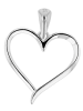 Adeliás Damen Anhänger – Herz Herzanhänger aus 925 Silber in silber
