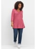 sheego 3/4-Arm-Shirt in magenta gemustert