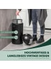 eluno Pushmülleimer 35 Liter aus Stahlblech, Retro Abfalleimer mit abnehmbarem Deckel