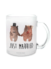 Mr. & Mrs. Panda Teebecher Bär Heirat mit Spruch in Transparent