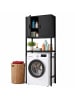 relaxdays Waschmaschinenschrank in Schwarz - (B)64 x (H)170 x (T)27 cm