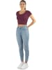 Janice 2 x Damen crop T-Shirt Nantes in Beige/Burgund