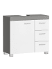 VASAGLE Waschbeckenunterschrank in Weiß-zementgrau - (B)70 x (H)30 x (T)63.8 cm