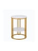 relaxdays Beistelltisch in Weiß/ Gold - (H)56 x ø 40 cm