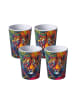 AWAVE Shotbecher 4 cl rPET Set 4-teilig, Eichstrich bei 2 cl und 4 cl in Tiger