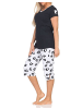 NORMANN Kurzarm Capri Pyjama Shorty Schlafanzug Hose Tiermotiv - 84986 in anthrazit
