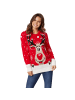 tectake Strickpullover in weihnachtlicher Farbgebung, rot