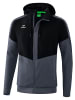 erima Squad Tracktop Trainingsjacke mit Kapuze in schwarz/slate grey