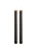 Novaliv Novaliv Stabkerzen LED mit Timer GRAU 2er Indoor mit 6 Stunden Timer - in Grau